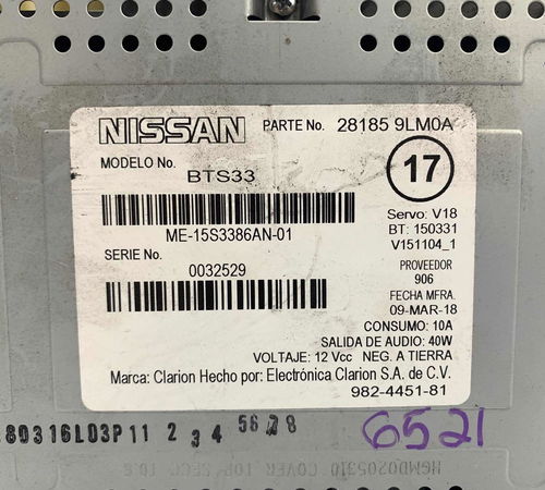Rádio Original Nissan Versa 2018
