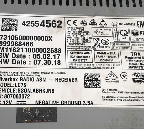 Rádio Receptor Original Chevrolet Spin 2020 **s/cod**