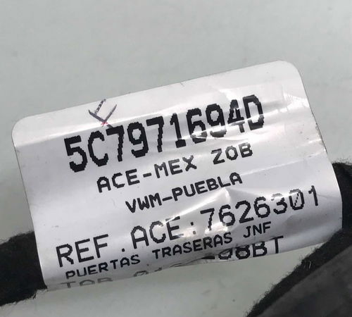 Chicote Porta Traseira Direita Volkswagen Jetta 2013