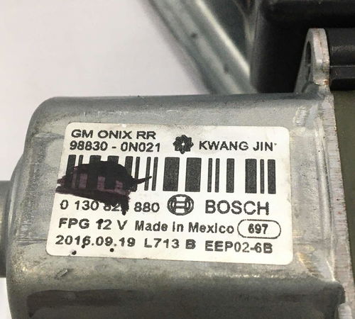 Máquina Vidro Porta Traseira Direita Chevrolet Onix 2017