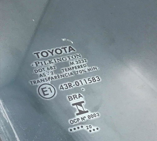Vidro Vigia Porta Traseira Direita Toyota Corolla 2019/2021