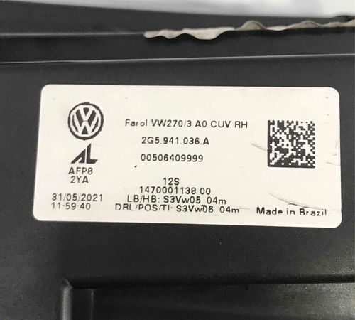 Farol Direito Volkswagen Nivus 2020/2022