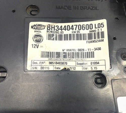 Módulo Bcm Fiat Palio 1.4 2012