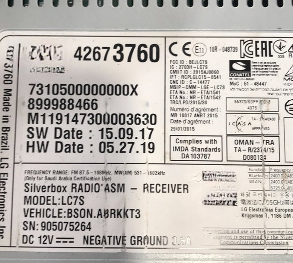 Modulo Radio Onix Lt 1.0 2019 (4007)