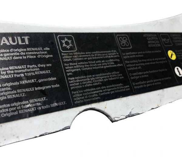 Adesivo Advertencia Painel Frontal Renault Sandero 1.6 2011