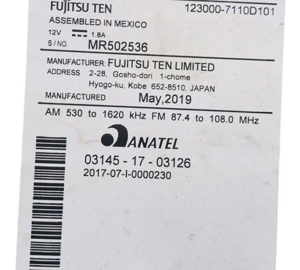 Painel Multimidia  Com Difusor Toyota Yaris 1.5 2020