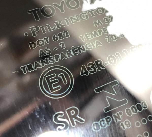 Vidro Fixo Porta Traseira Direita Toyota Yaris Sedan 2019