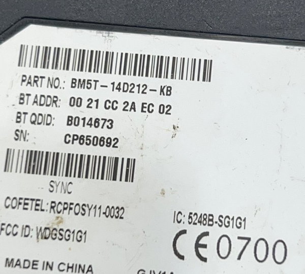 Módulo Ecosport 2014/2015 Bm5t14d212kb Comparar (4235)