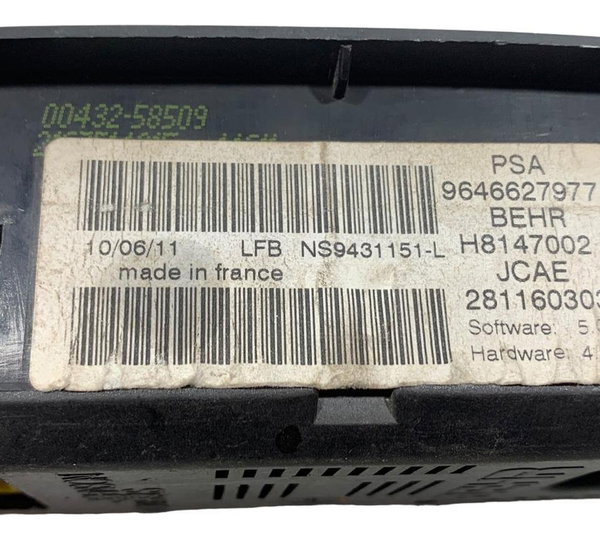 Comando Ar Condicionado Digital Peugeot 307 2011