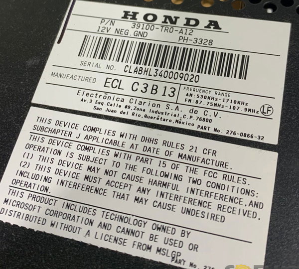 Rádio Honda Civic Lxr 2.0 2013/2014 (729)