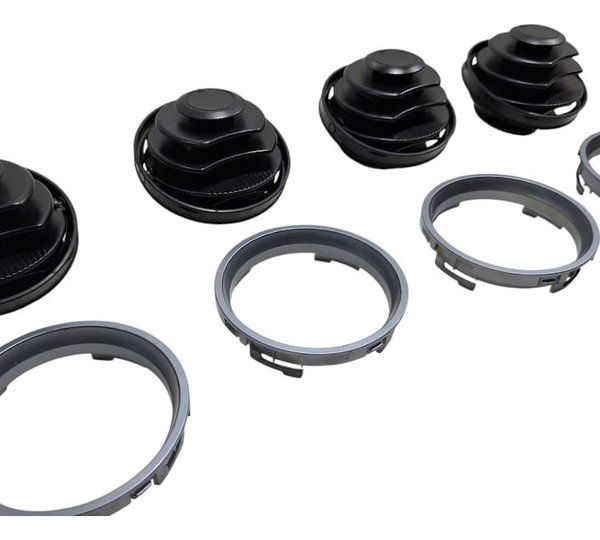 Kit 4 Moldura E Difusor Prata Saída De Ar Gol 2011