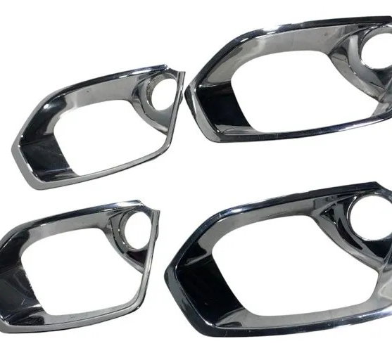 Kit 04 Aplique Roda Cromado Calota Aro 16 Citroen C3 2013/19 Prateado