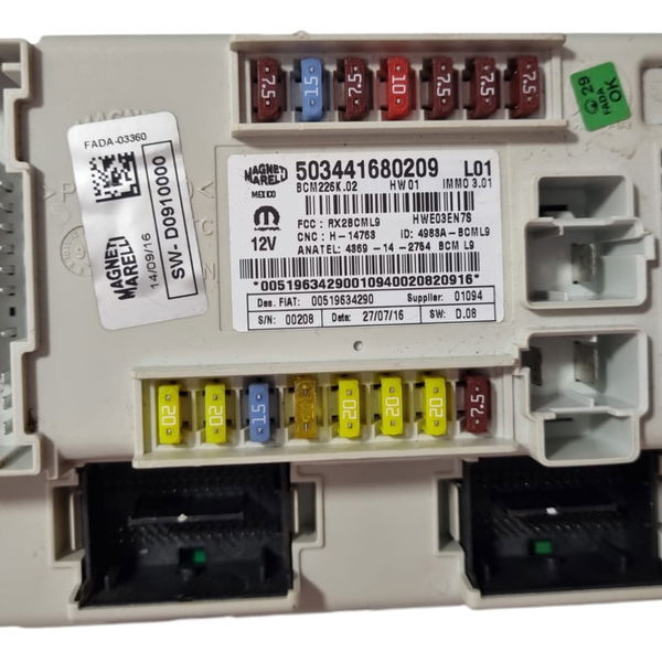 Caixa Fusível Bsm Fiat Toro 2.0 Diesel Aut 2015/18 Cx501