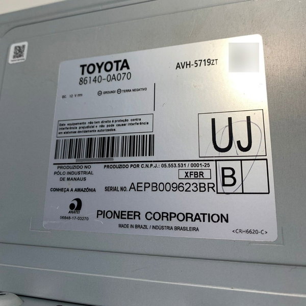 Multimidia Original Toyota Corolla Cross 21/22 Cx381 Preto
