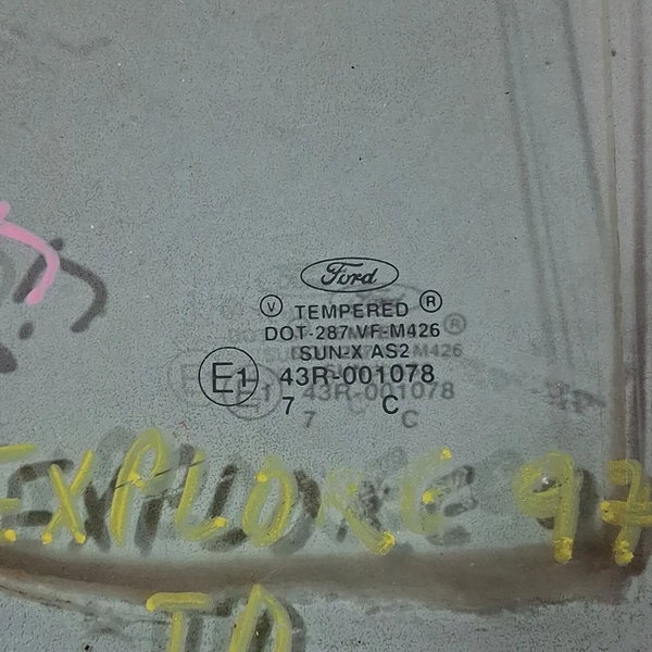 Vidro Fixo Porta T.d Explorer 1997 Cx754