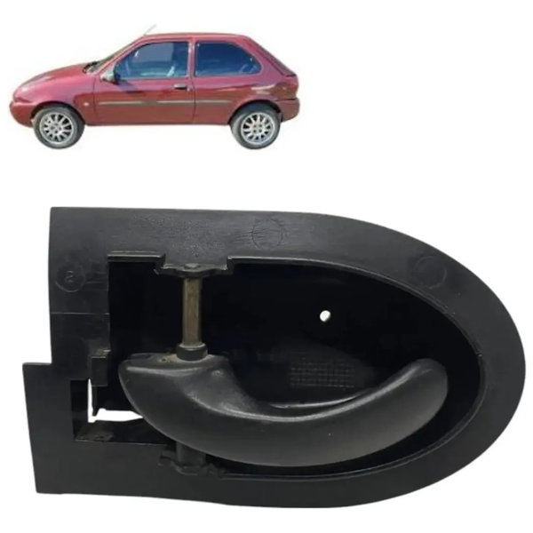 Macaneta Interna Esquerda Ford Fiesta 1996 2002 Preto Dianteira/traseira