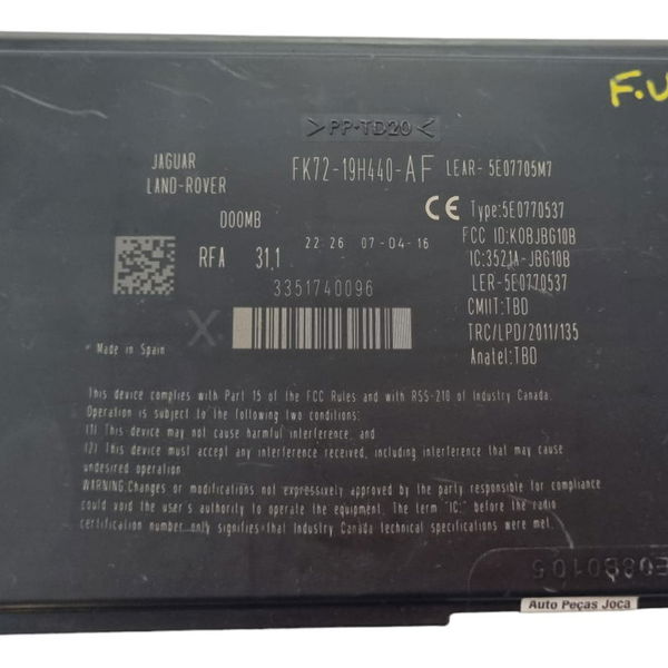 Modulo Conforto Discovery Sport 2.2 2015 Fk7219h440af Cx465