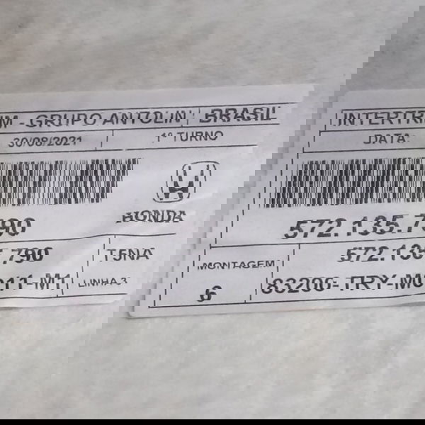 Forro Do Teto Honda Wrv Ex 1.5 2021