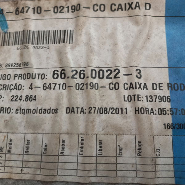 Forro Tecido Direito Porta Mala Toyota Corolla 2.0 2012