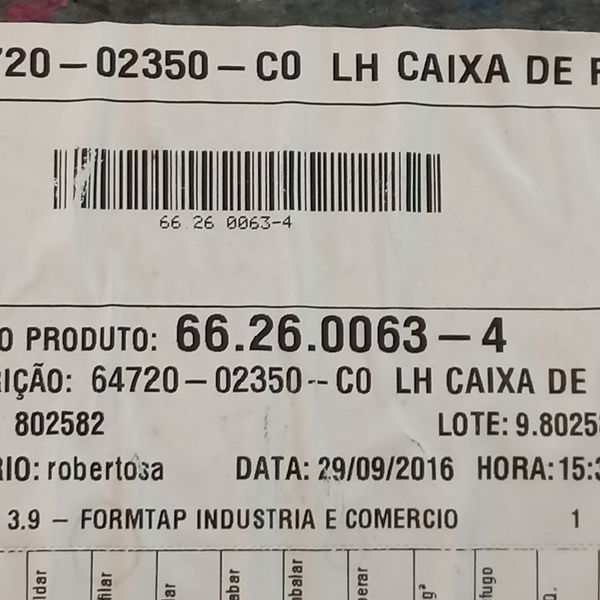 Forro Carpe Porta Mala Esquerdo Toyota Corolla Xei 2.0 2017