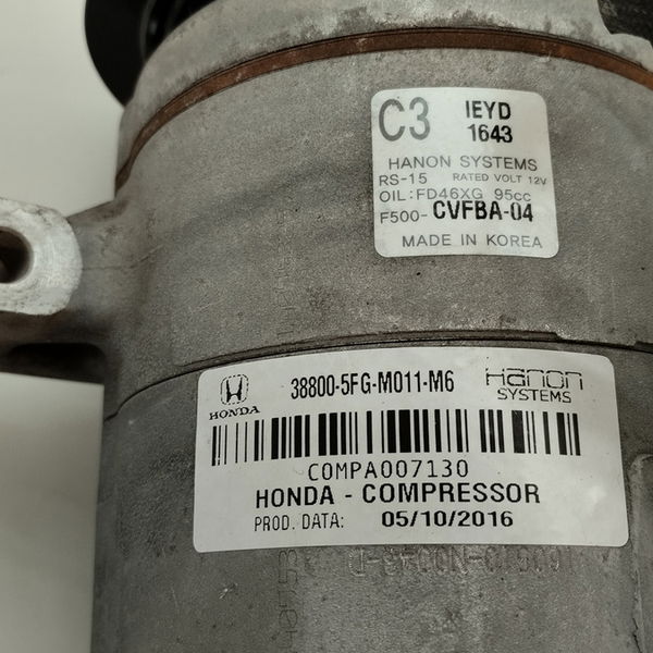Compressor De Ar Honda Civic Sport 2.0 2017