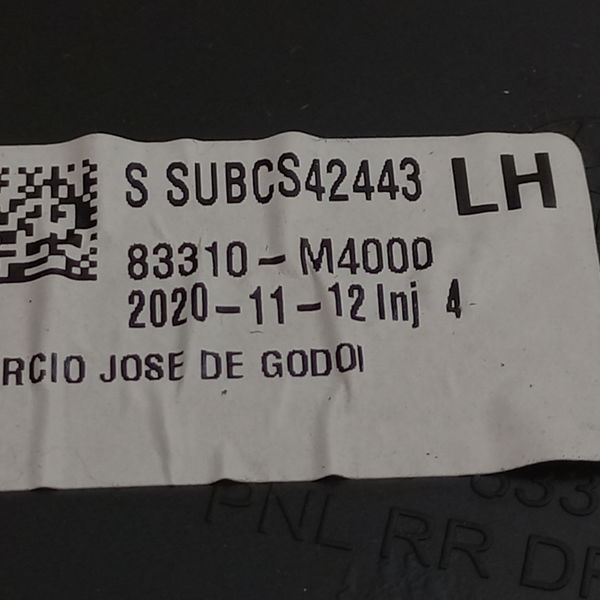 Forro De Porta Traseiro Esquerdo Hyundai Creta 1.6 2021