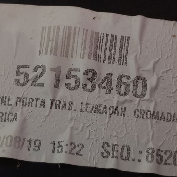 Forro De Porta Traseiro Esquerdo Chverolet Onix 1.4 Ltz 2019