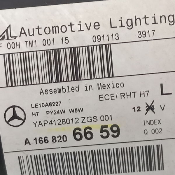 Farol Lado Esquerdo Mercedes-benz Ml 350 2015