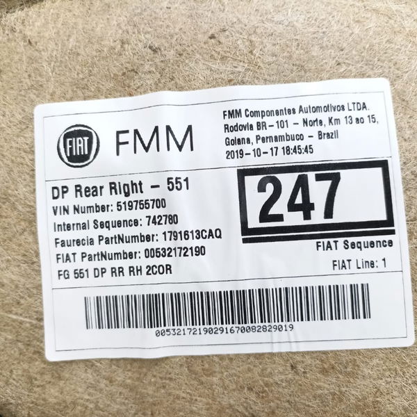 Forro Porta Traseira Direita Jeep Compass 2.0 2019