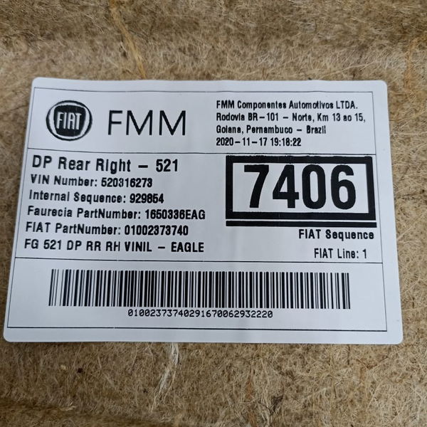 Forro Porta Traseira Direita Jeep Renegade 2020
