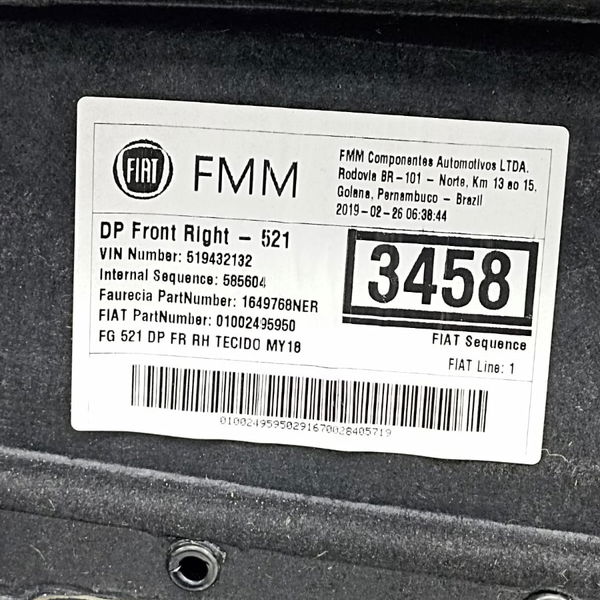 Forro Porta Dianteira Direita Jeep Renegade 2018