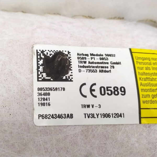 Bolsa Airbag Banco Dianteiro Esquerdo Compass Flex 2018