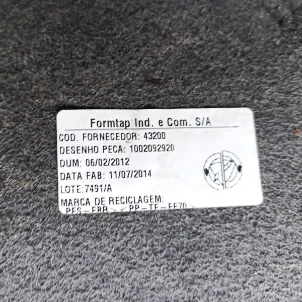 Carpete Assoalho Fiat Idea Adventure 1.8 2014.15