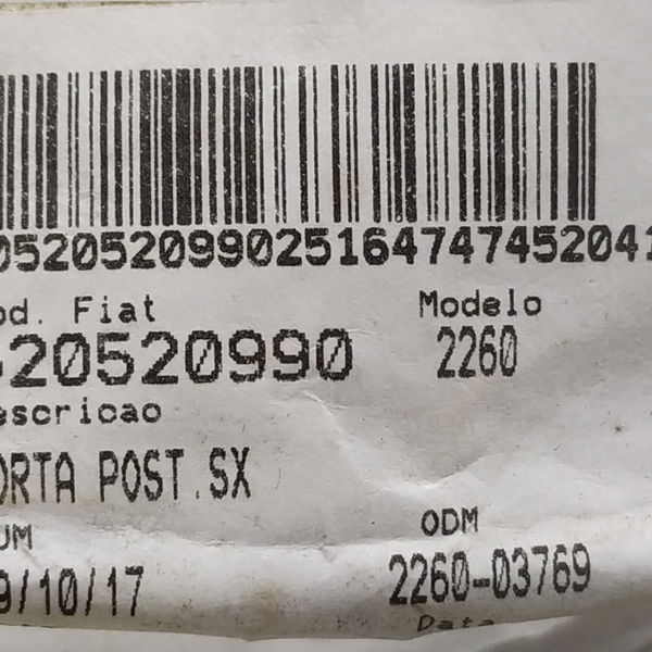 Chicote Porta Traseira Esquerda Fiat Toro 2019
