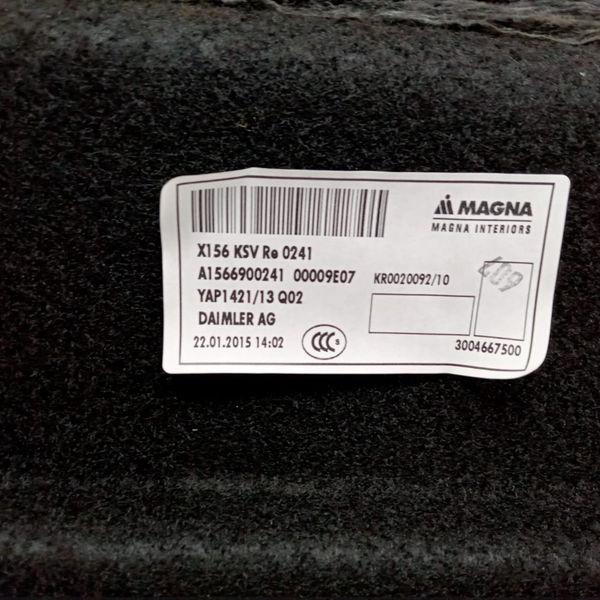 Forro Porta Malas Lateral Direito Gla 200 2015 2016