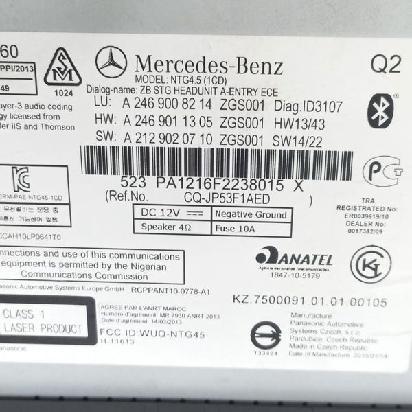 Rádio Mercedes Gla 200  2016 A2469008214