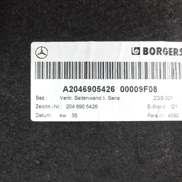 Forro Esquerdo Porta Malas Mercedes C180 2011