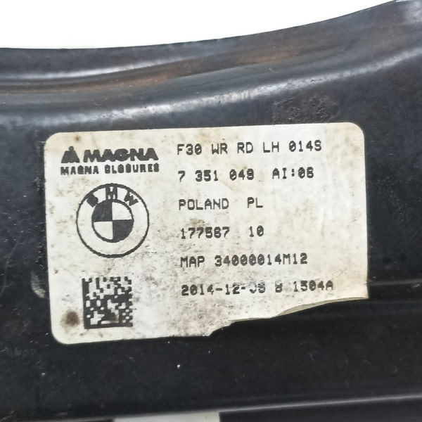 Máquina De Vidro Porta Traseira Esquerda Bmw 320i 2015