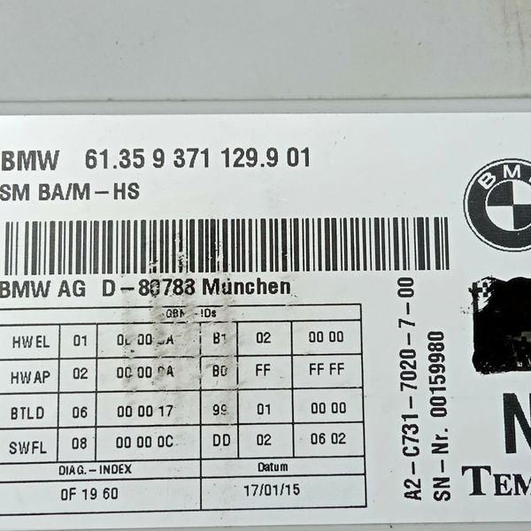 Módulo Banco Dianteiro Esquerdo Bmw 320i 2014