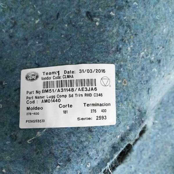 Forro Direito Porta Malas Ford Focus 2016