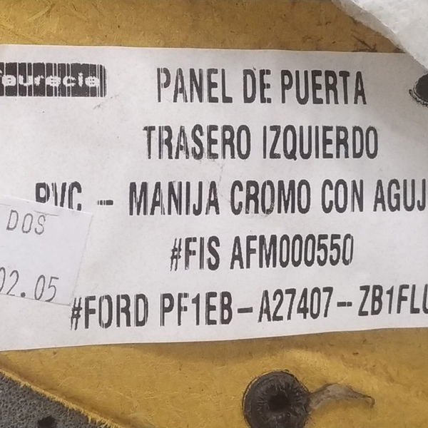 Forro Porta Traseira Esquerda Ford Focus 2016