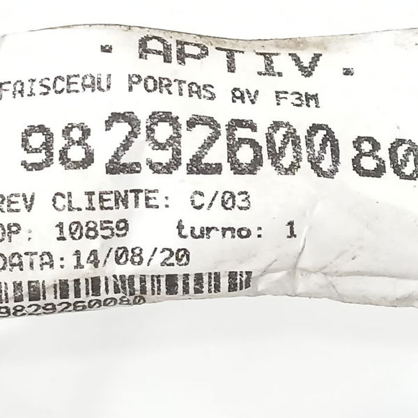 Chicote Porta Dianteira Direita Citroen C4 Cactus 2022