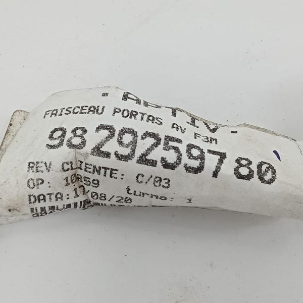 Chicote Porta Dianteira Esquerda Citroen C4 Cactus 2022