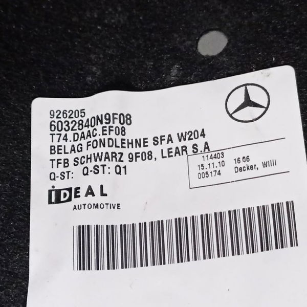 Forro Banco Traseiro Mercedes C300 2011