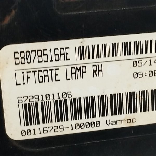 Lanterna Direita Tampa Traseira Dodge Journey 3.6 V6 2015