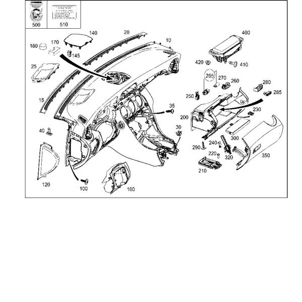 Acabamento Superior Painel Mercedes C180 2018 A2056801607