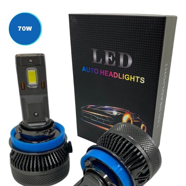 Led Auto Headlights 70w H4 11000lm 6000k 12v