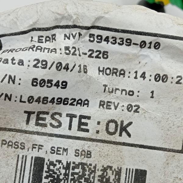 Chicote Banco Dianteiro Direito Fiat Toro 2017 594339010