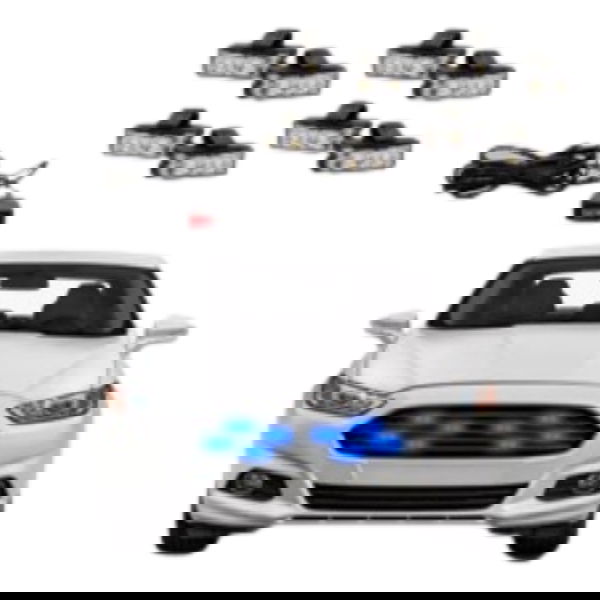 Kit 8 Farois Led Grade Strobo Automotivo Efeitos Pisca Rayx