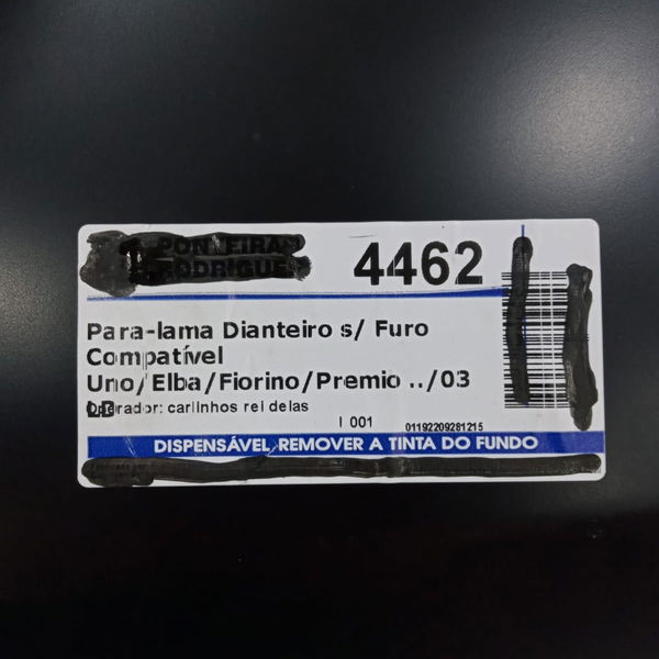 Paralama Dianteiro Direito Fiat Uno 2003